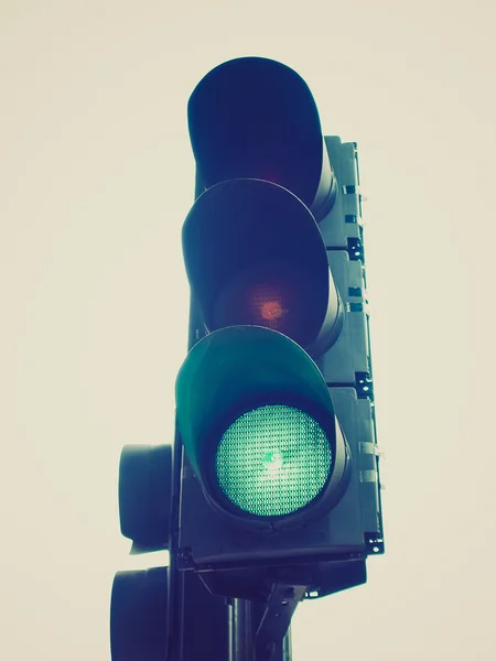 Retro-look verkeerslicht semafoor — Stockfoto