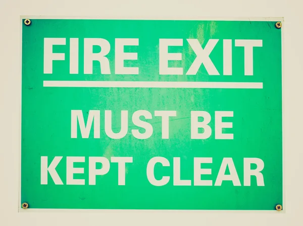 Retro look Fire exit sign — Stock Photo, Image