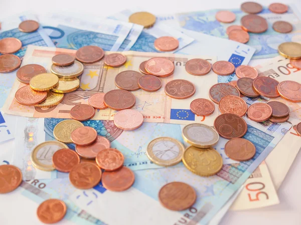 Euro munten en biljetten — Stockfoto