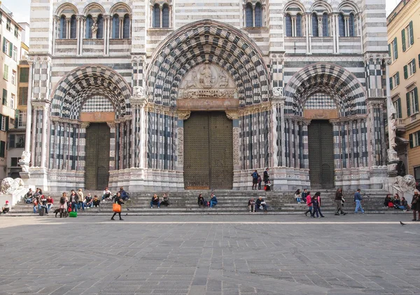 Die erste lawrence-Kathedrale in Genua — Stockfoto