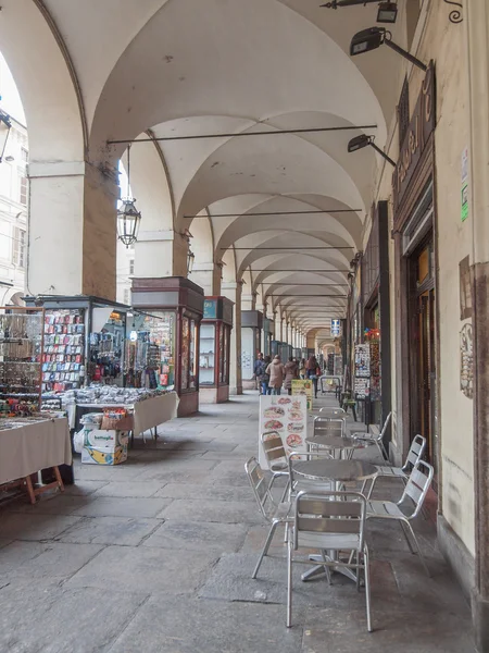 Portici Via Po in Turin Italy — Stock Photo, Image