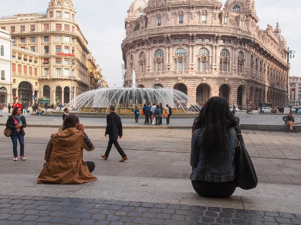 Площадь Феррари в Генуе — стоковое фото