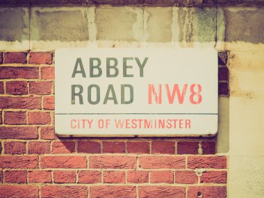 Retro görünüm abbey road, Londra, İngiltere