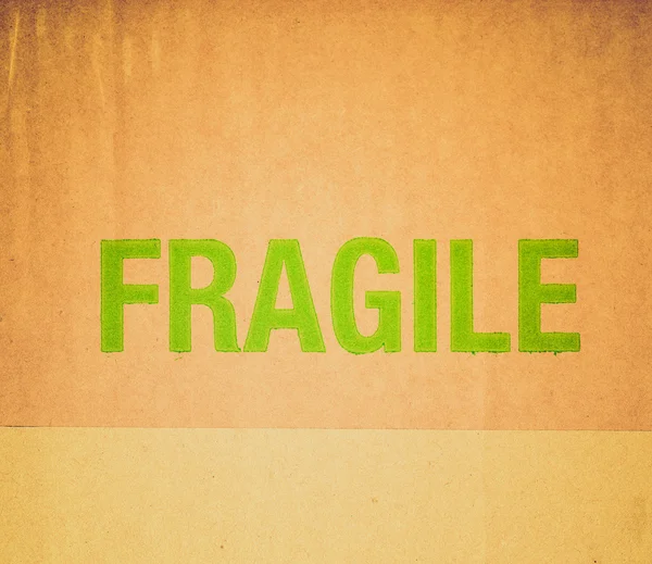 Regard rétro Fragile carton ondulé — Photo