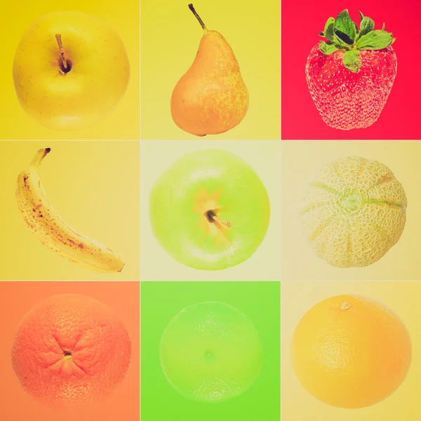 Retro look Collage de fruits — Photo