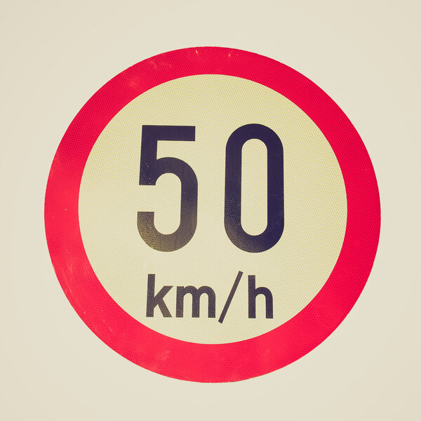 Retro look Speed limit sign