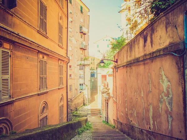 Retro look Genoa old town — Stock Photo, Image