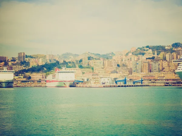 Vista retro de Génova Italia desde el mar —  Fotos de Stock