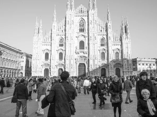 Черно-белый Миланский собор — стоковое фото