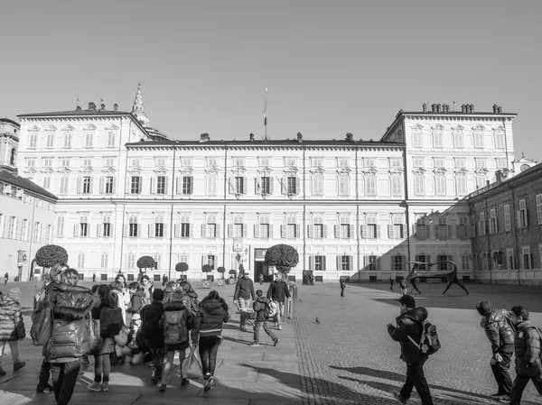 Black and white Palazzo Reale Turin — Stock Photo, Image