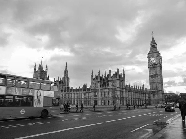 Ponte Westminster em preto e branco Londres — Fotografia de Stock