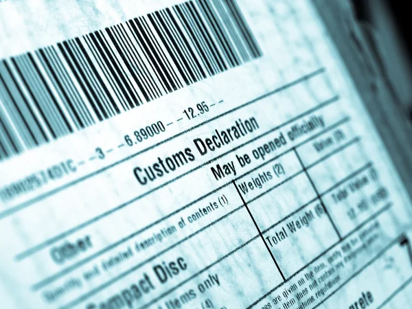 Customs declaration — Stock Photo, Image