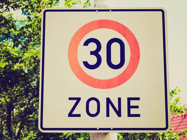 Retro look Speed limit sign — Stock Photo, Image