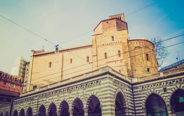 Retro olhar Igreja Santo Stefano em Gênova — Fotografia de Stock