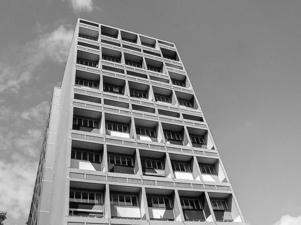 Czarno-białe corbusierhaus berlin — Zdjęcie stockowe