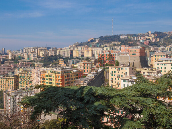 View of the city of Genoa in Italy