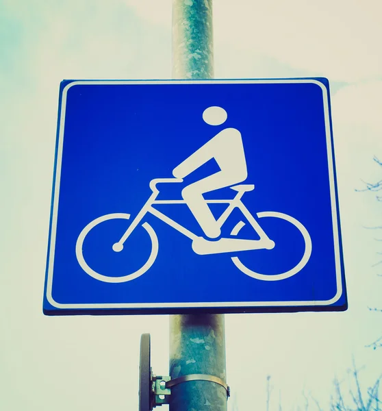 Cartel de carril bici de aspecto retro — Foto de Stock