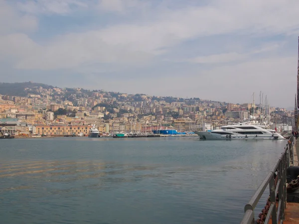 View of Genoa Italy from the sea — Stock Photo, Image