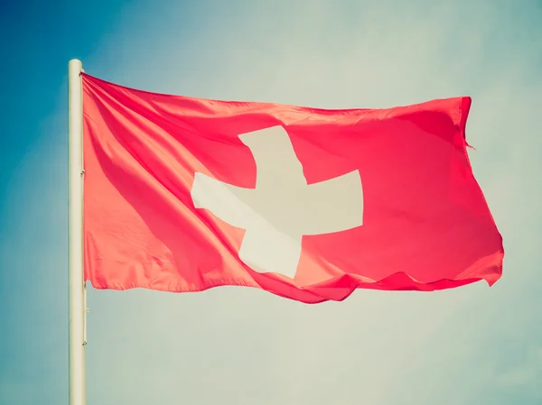 レトロな外観のスイス連邦共和国の旗 — ストック写真