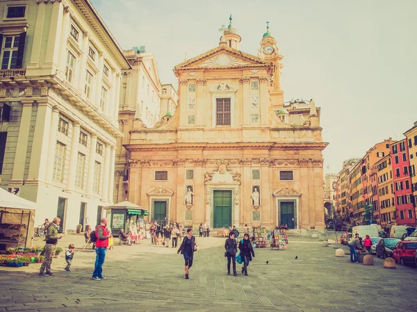 Retro olhar Chiesa del Gesu em Gênova — Fotografia de Stock