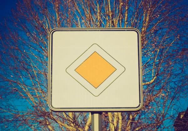 Retro look Right of way — Stock Photo, Image