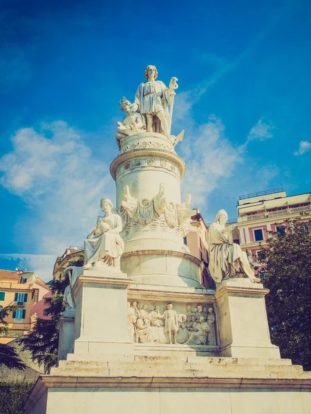 Retro olhar Columbus monumento em Gênova — Fotografia de Stock