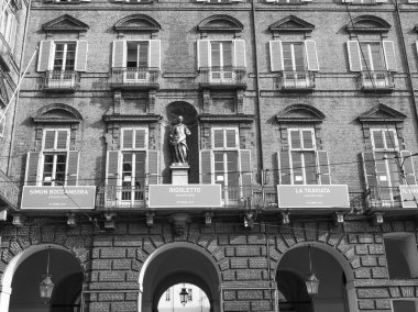 siyah-beyaz teatro regio Kraliyet Tiyatrosu, Torino