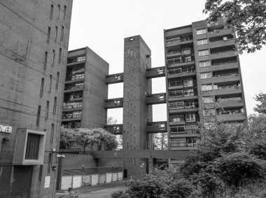 Londra Kulesi'nde siyah-beyaz balfron