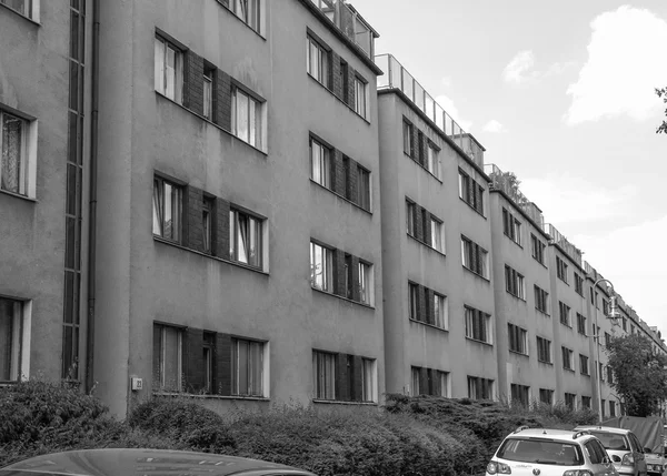 Černé a bílé siedlung siemensstadt — Stock fotografie
