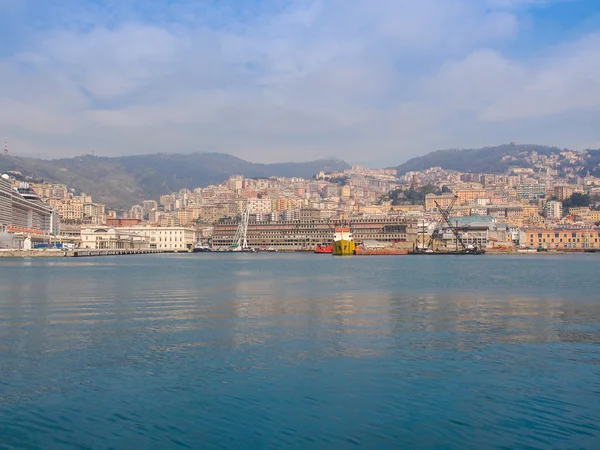 View of Genoa Italy from the sea — Stock Photo, Image