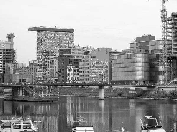 Černé a bílé medienhafen Düsseldorf — Stock fotografie