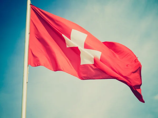 Aspetto retrò Bandiera della Svizzera — Foto Stock
