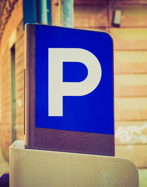 Retro look Parking sign — Stock Photo, Image