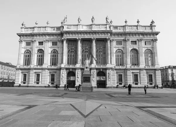 Чёрно-белый Палаццо Мадама Турин — стоковое фото