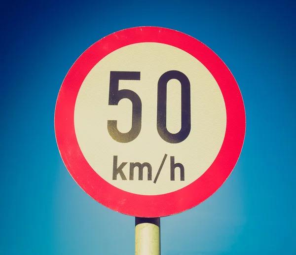 Retro look Speed limit sign — Stock Photo, Image