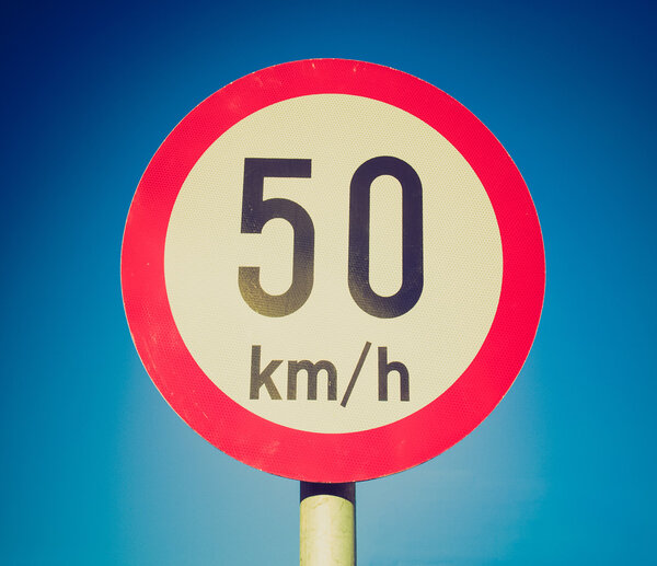 Retro look Speed limit sign