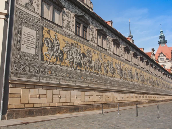 Fuerstenzug Procession of Princes in Dresden, Germany — Stock Photo, Image