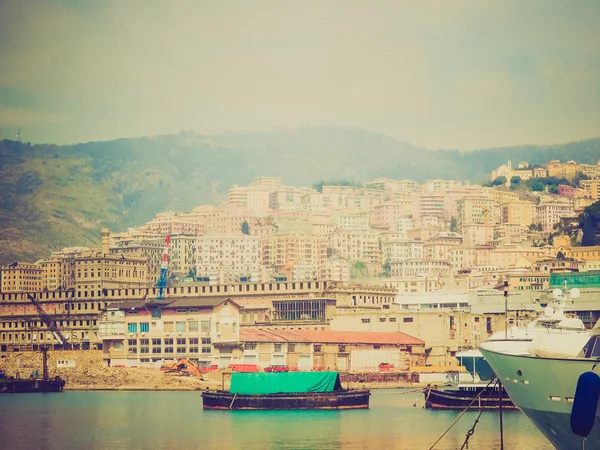 Vista retro de Génova Italia desde el mar —  Fotos de Stock