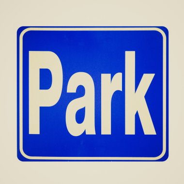 Retro görünüm park işareti