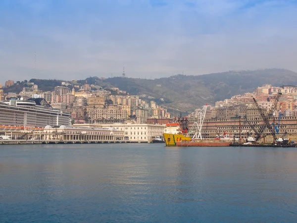 View of Genoa Italy from the sea — Stock Photo, Image