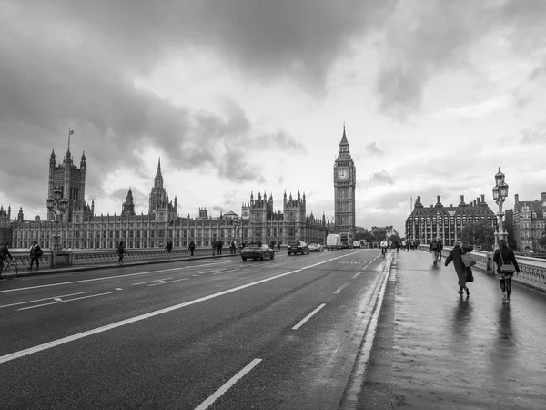 Bianco e nero Westminster Bridge Londra — Foto Stock