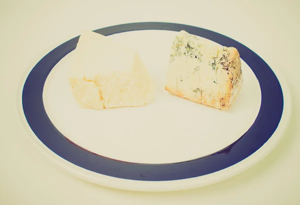 Retro look British cheeses — Stock Photo, Image