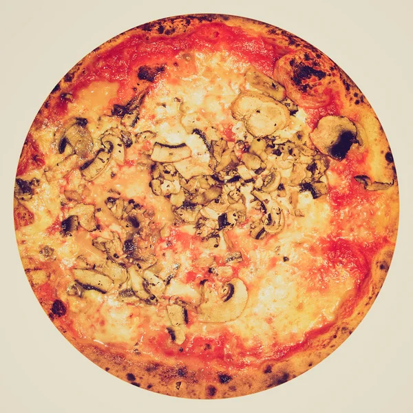 Aspetto retrò Fungo Pizza — Foto Stock
