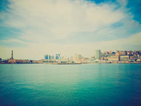 Retro-Look Hafen Genua Italien — Stockfoto