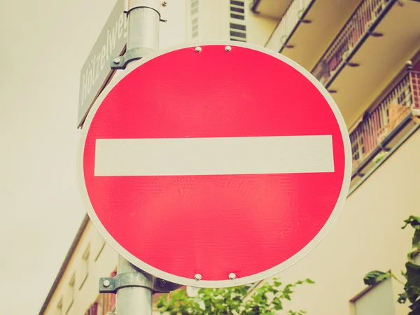 Retro look No entry sign — Stock Photo, Image