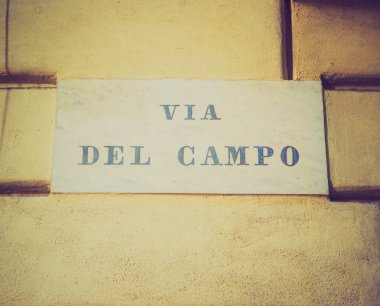 Cenova 'daki Via del Campo sokak tabelasına bak.