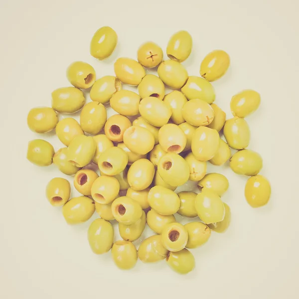 Ретро вигляд Зелені оливки — стокове фото