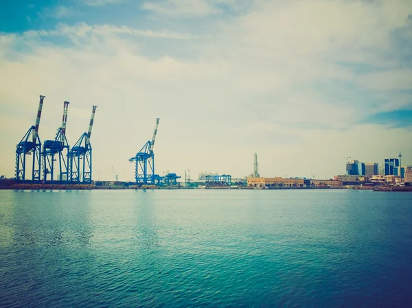 Retro-Look Hafen Genua Italien — Stockfoto