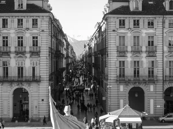 Blanco y negro Piazza Castello Turín —  Fotos de Stock