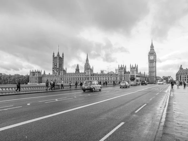 Zwart-wit westminster bridge london — Stockfoto